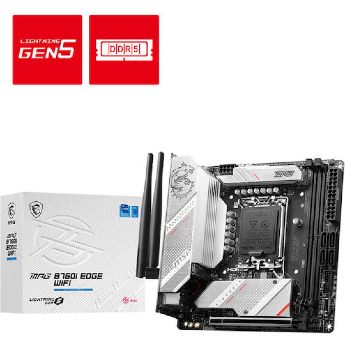 MSI MPG B760I EDGE WIFI Motherboard Mini ITX με Intel 1700 Socket 7D40-005R