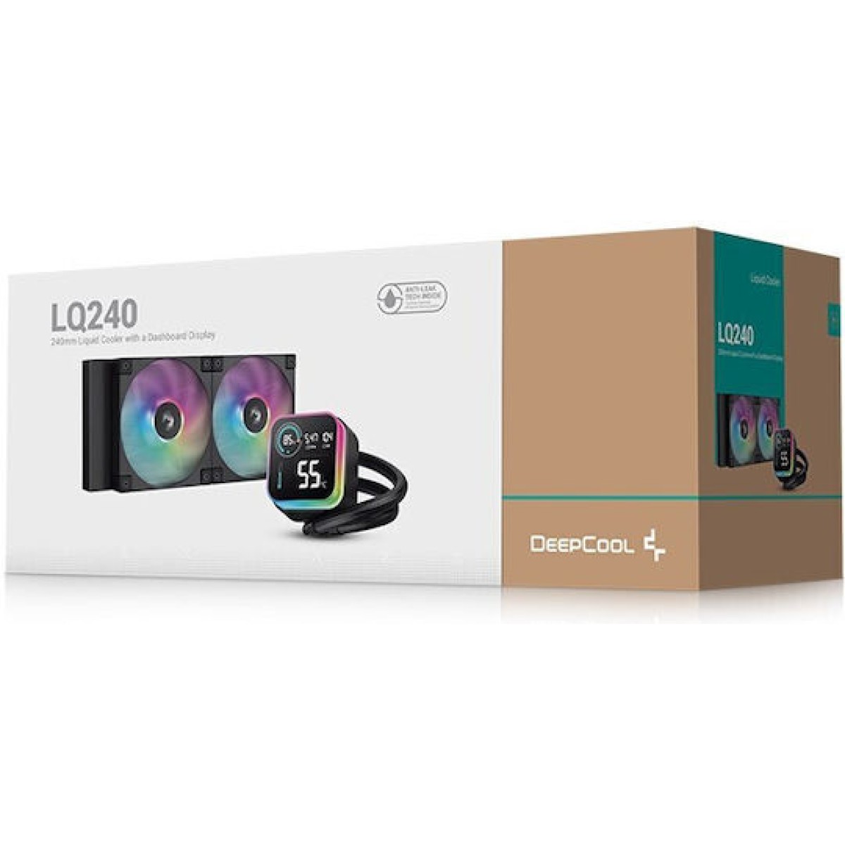 Deepcool LQ240 Υδρόψυξη Επεξεργαστή Διπλού Ανεμιστήρα 120mm για Socket AM4/AM5/1700/1200/115x με ARGB Φωτισμό