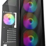 Sharkoon VK4 Rainbow Gaming Midi Tower Κουτί Υπολογιστή με Πλαϊνό Παράθυρο και RGB Φωτισμό Μαύρο