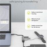 Goobay USB 3.2 Hub 4 Θυρών με σύνδεση USB-C Γκρι