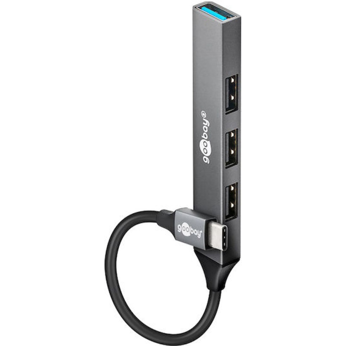Goobay USB 3.2 Hub 4 Θυρών με σύνδεση USB-C Γκρι