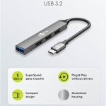 Goobay USB 3.2 Hub 4 Θυρών με σύνδεση USB-C Γκρι
