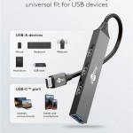Goobay USB 3.2 Hub 4 Θυρών με σύνδεση USB-C Γκρι