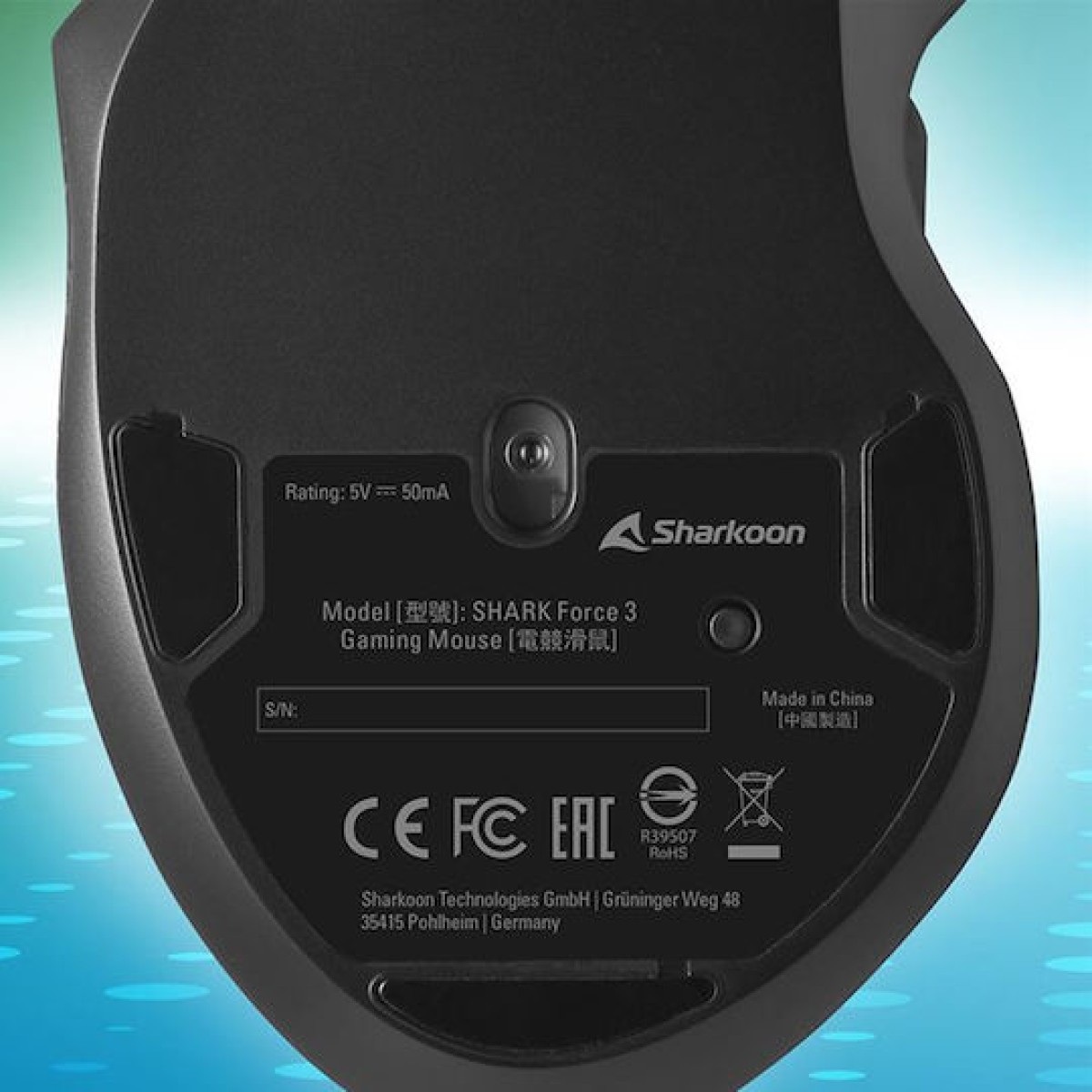 Sharkoon Force 3 Gaming Ποντίκι 12800 DPI Μαύρο