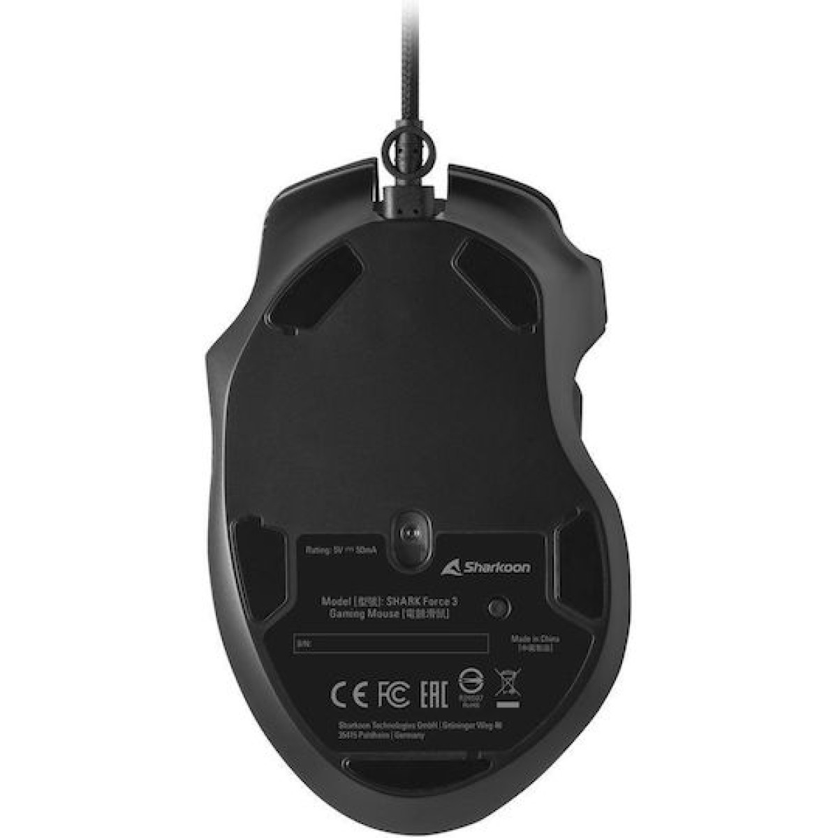 Sharkoon Force 3 Gaming Ποντίκι 12800 DPI Μαύρο