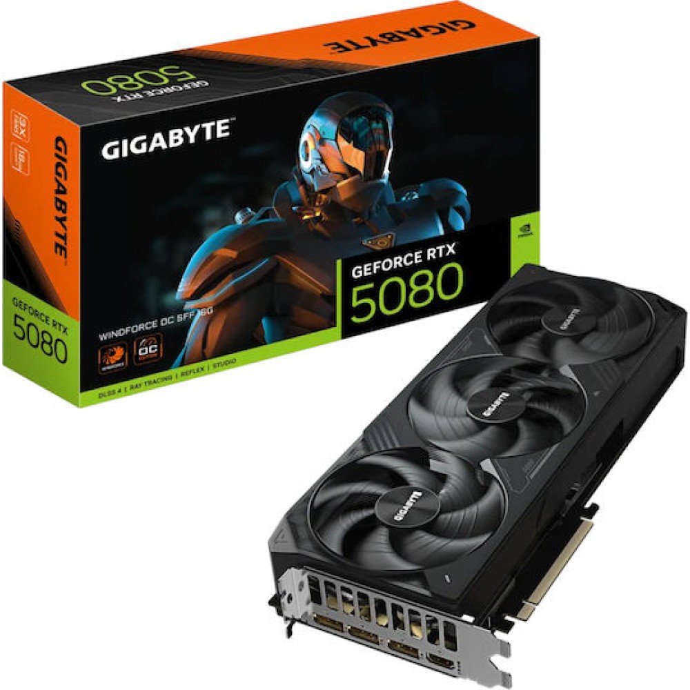 Gigabyte GeForce RTX 5080 16GB GDDR7 Windforce OC SFF Κάρτα Γραφικών