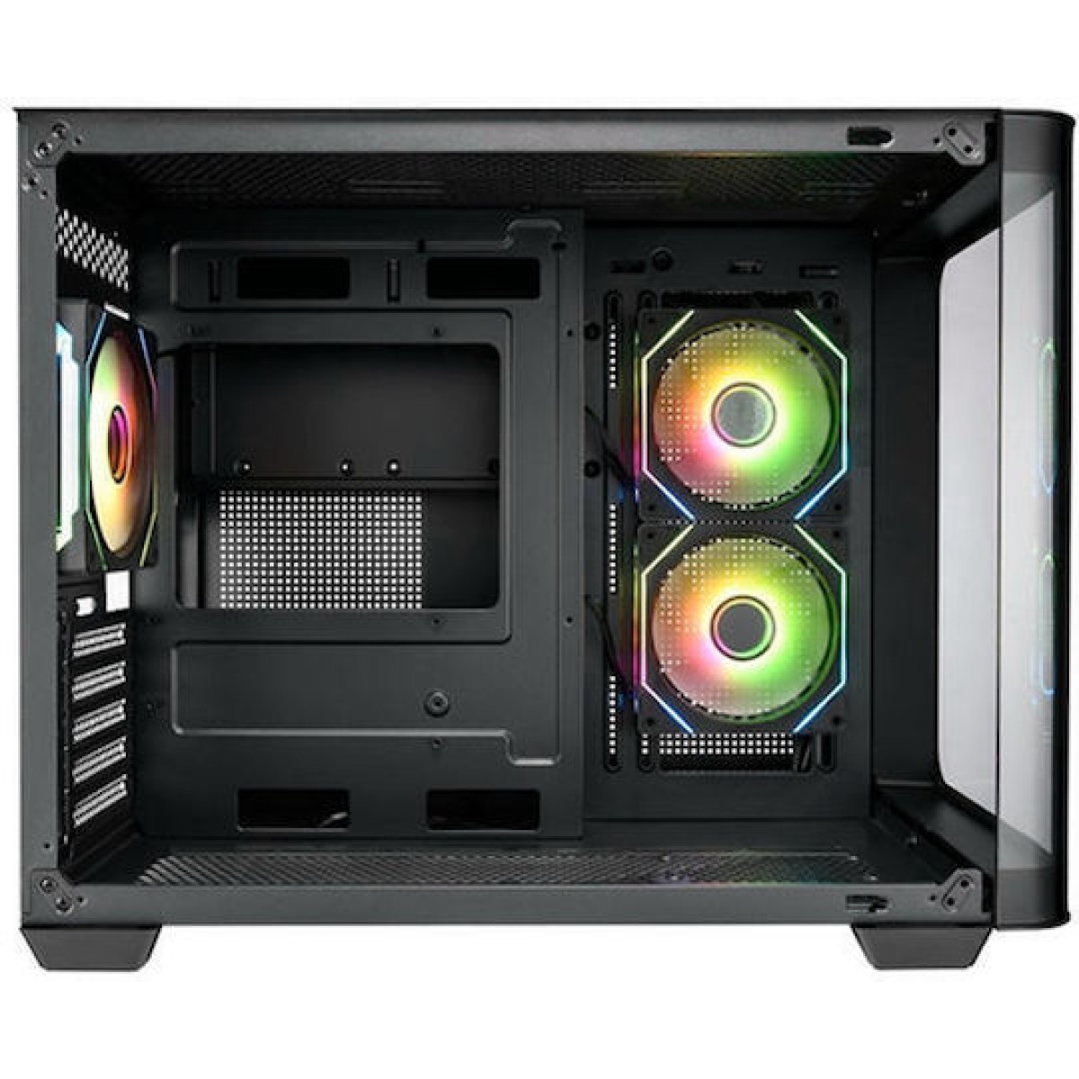 FSP/Fortron S380 Gaming Midi Tower Κουτί Υπολογιστή με Πλαϊνό Παράθυρο και RGB Φωτισμό Μαύρο