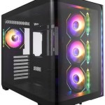 FSP/Fortron M580 Gaming Midi Tower Κουτί Υπολογιστή με Πλαϊνό Παράθυρο και RGB Φωτισμό Μαύρο