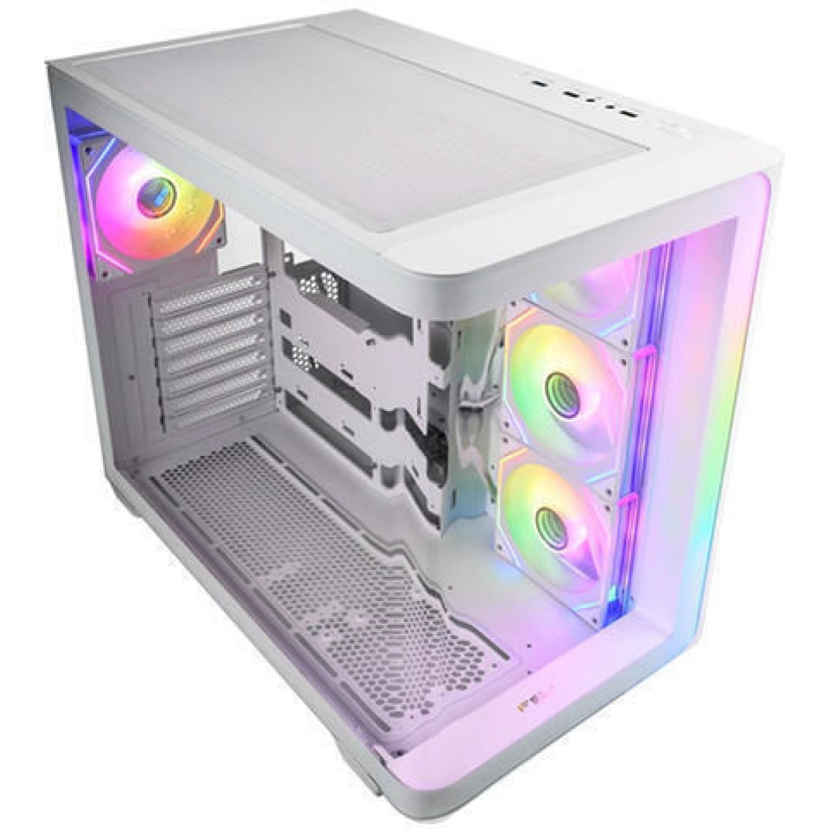 FSP/Fortron M580 Gaming Midi Tower Κουτί Υπολογιστή με Πλαϊνό Παράθυρο και RGB Φωτισμό Λευκό