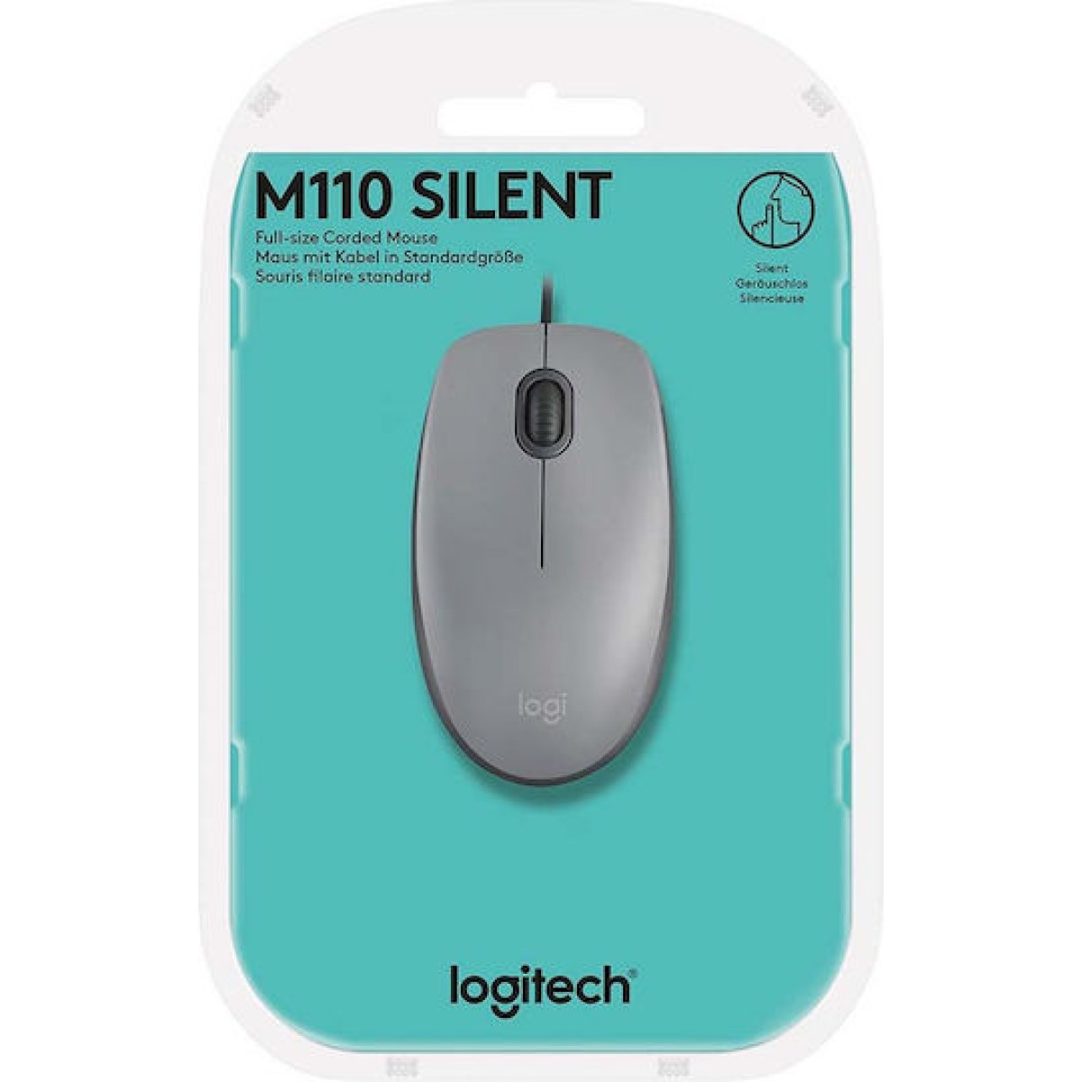Logitech M110 Silent Ενσύρματο Ποντίκι Γκρι