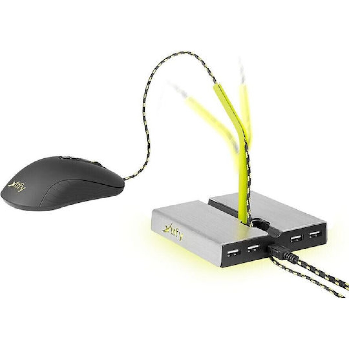 Xtrfy B1 Mouse Bungee with 4-port USB Hub Κίτρινο για PC