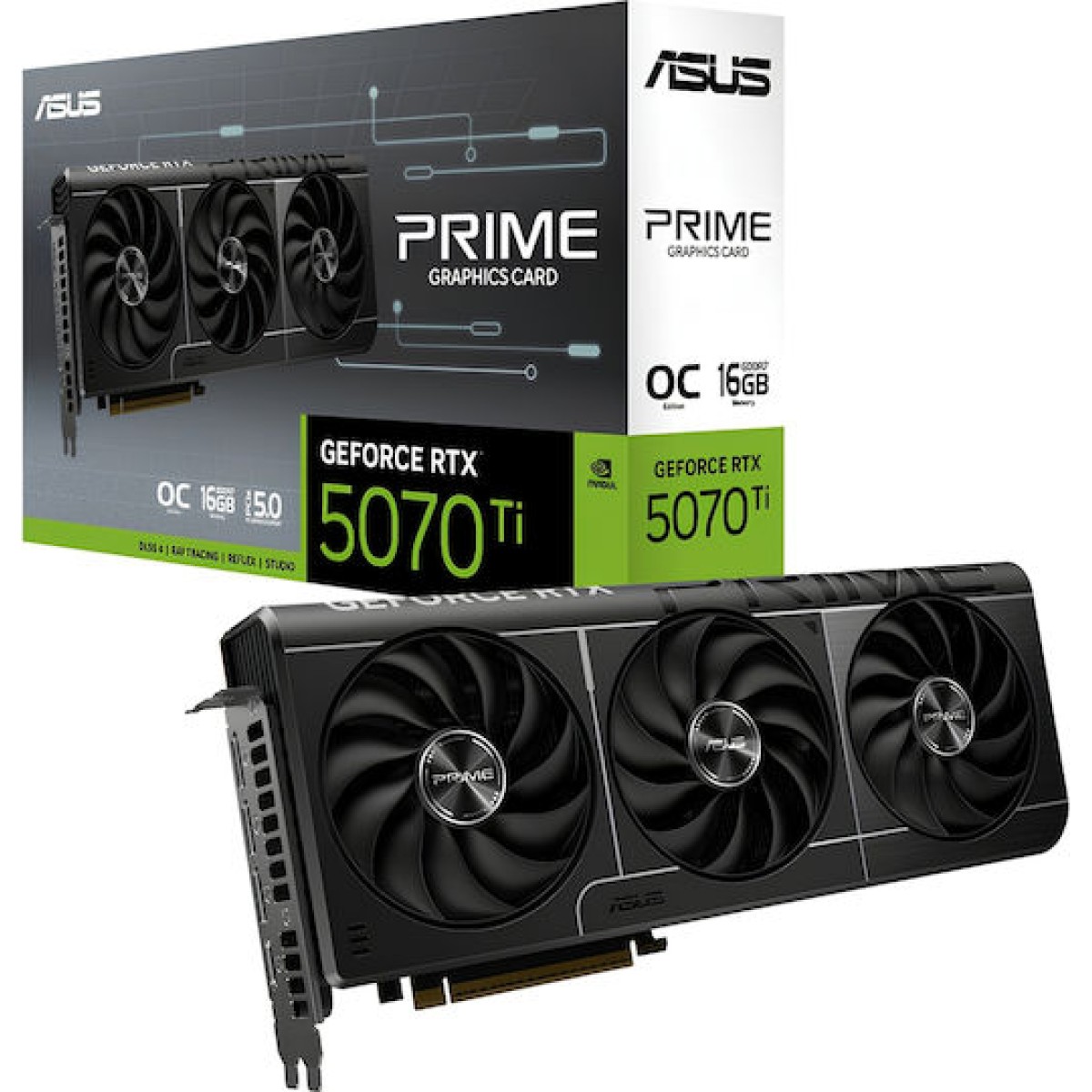 Asus GeForce RTX 5070 Ti 16GB GDDR7 Prime OC Κάρτα Γραφικών