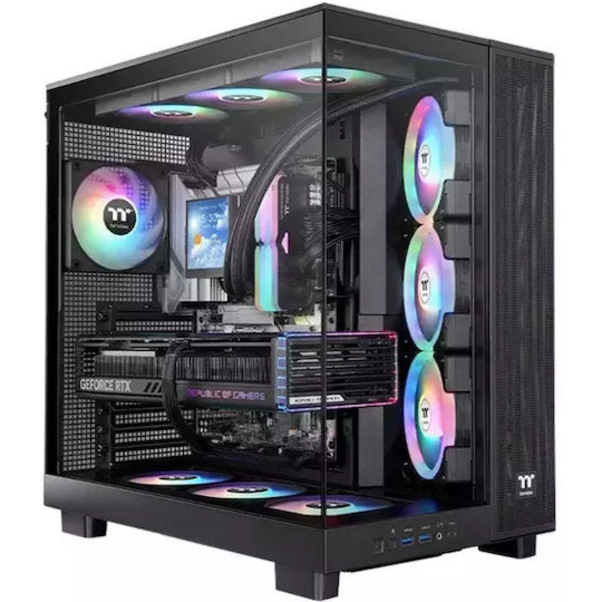 Thermaltake View 380 XL TG ARGB Gaming Midi Tower Κουτί Υπολογιστή με Πλαϊνό Παράθυρο Μαύρο