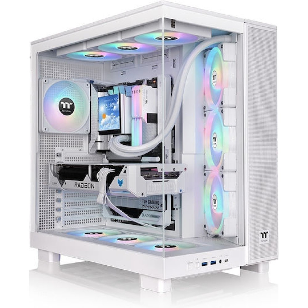 Thermaltake View 380 XL TG ARGB Gaming Midi Tower Κουτί Υπολογιστή με Πλαϊνό Παράθυρο Snow White
