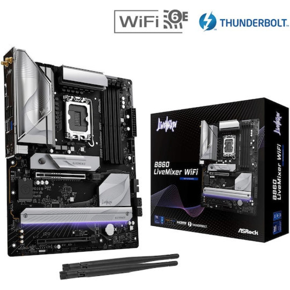 ASRock B860 LiveMixer WIFI Motherboard ATX με Intel 1851 Socket 90-MXBQV0-A0UAYZ