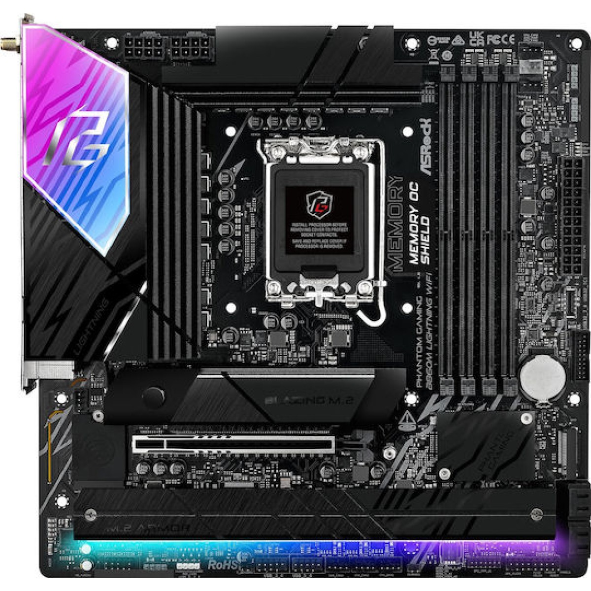 ASRock B860 Lightning WiFi Motherboard Micro ATX με Intel 1851 Socket 90-MXBQG0-A0UAYZ