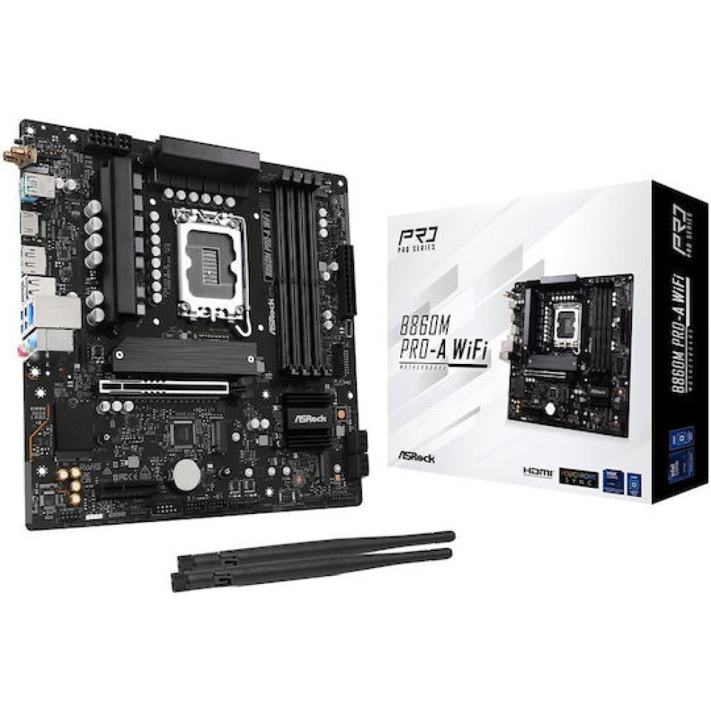 ASRock B860M Pro-A WiFi Motherboard Micro ATX με Intel 1851 Socket 90-MXBRS-A0UAYZ