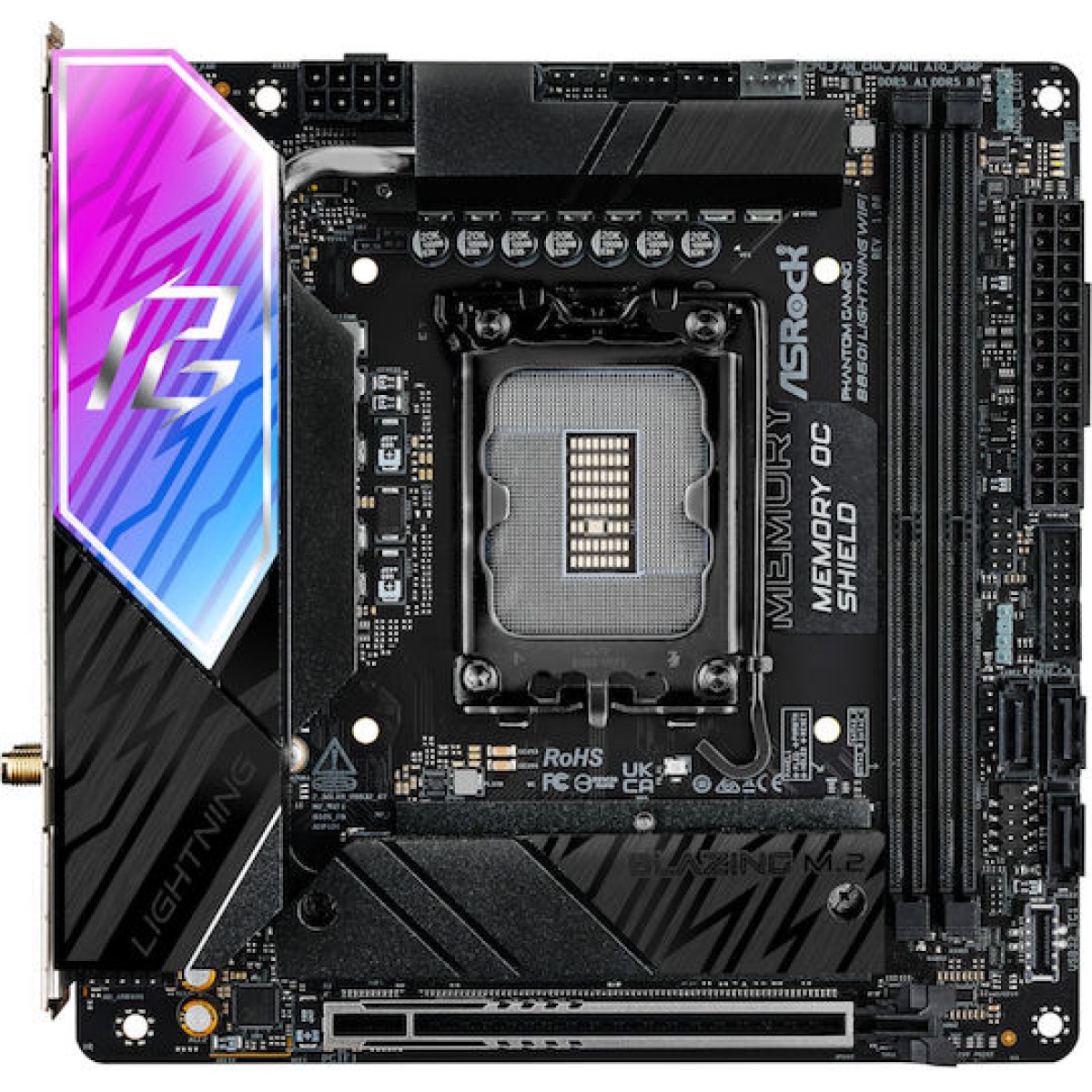 ASRock B860I Lightning WiFi Motherboard Mini ITX με Intel 1851 Socket 90-MXBRZ0-A0UAYZ