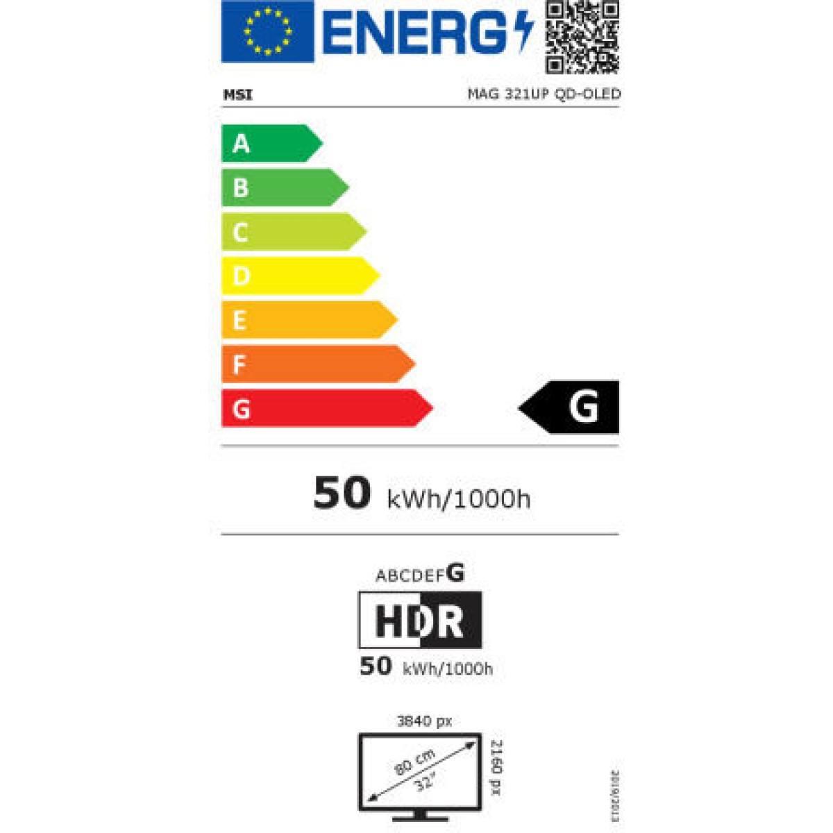 MSI MAG 321UPDE QD-OLED HDR Monitor 31.5