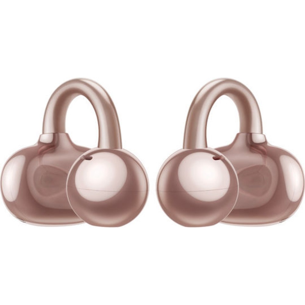 Huawei FreeClip Earbud Bluetooth Handsfree Ακουστικά με Αντοχή στον Ιδρώτα και Θήκη Φόρτισης Ροζ Χρυσά