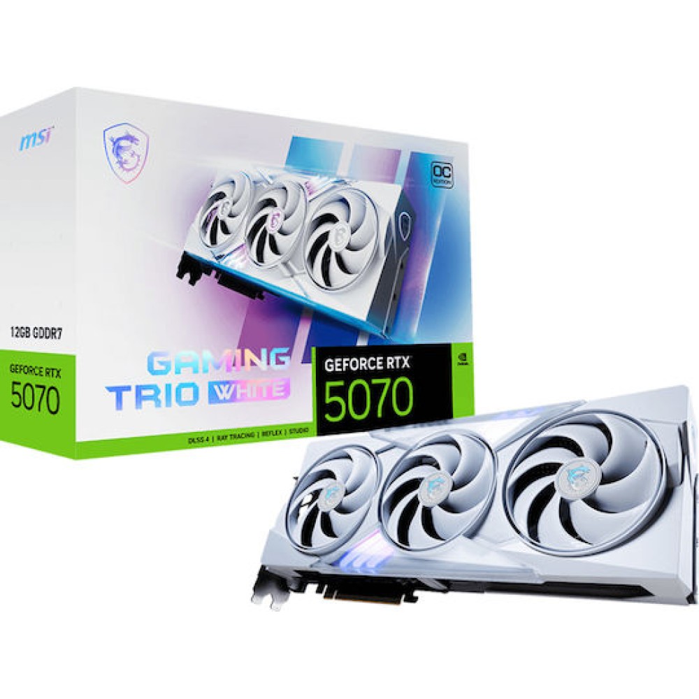 MSI GeForce RTX 5070 12GB GDDR7 Gaming Trio OC White Κάρτα Γραφικών