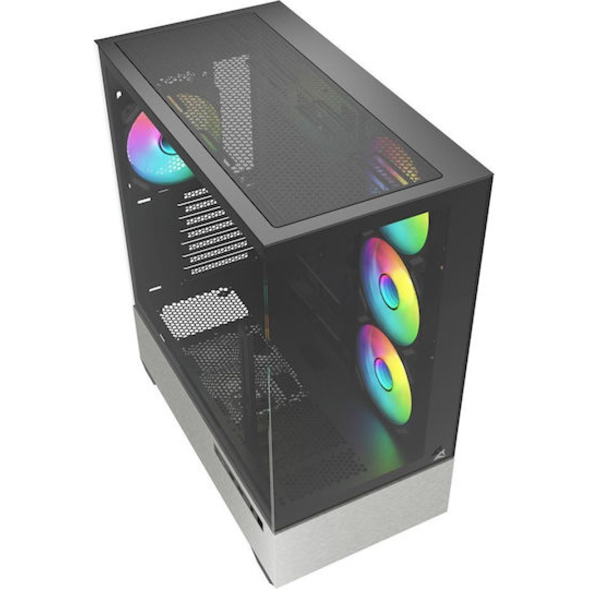 Sharkoon AK7 ARGB Gaming Midi Tower Κουτί Υπολογιστή με Πλαϊνό Παράθυρο Μαύρο