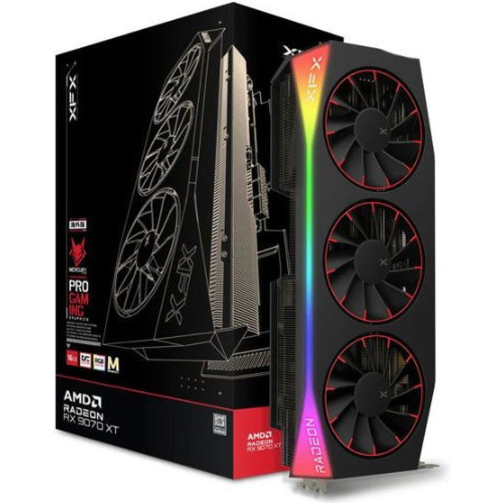 XFX Radeon RX 9070 XT 16GB GDDR6 Mercury OC Magnetic Air Edition RGB Κάρτα Γραφικών