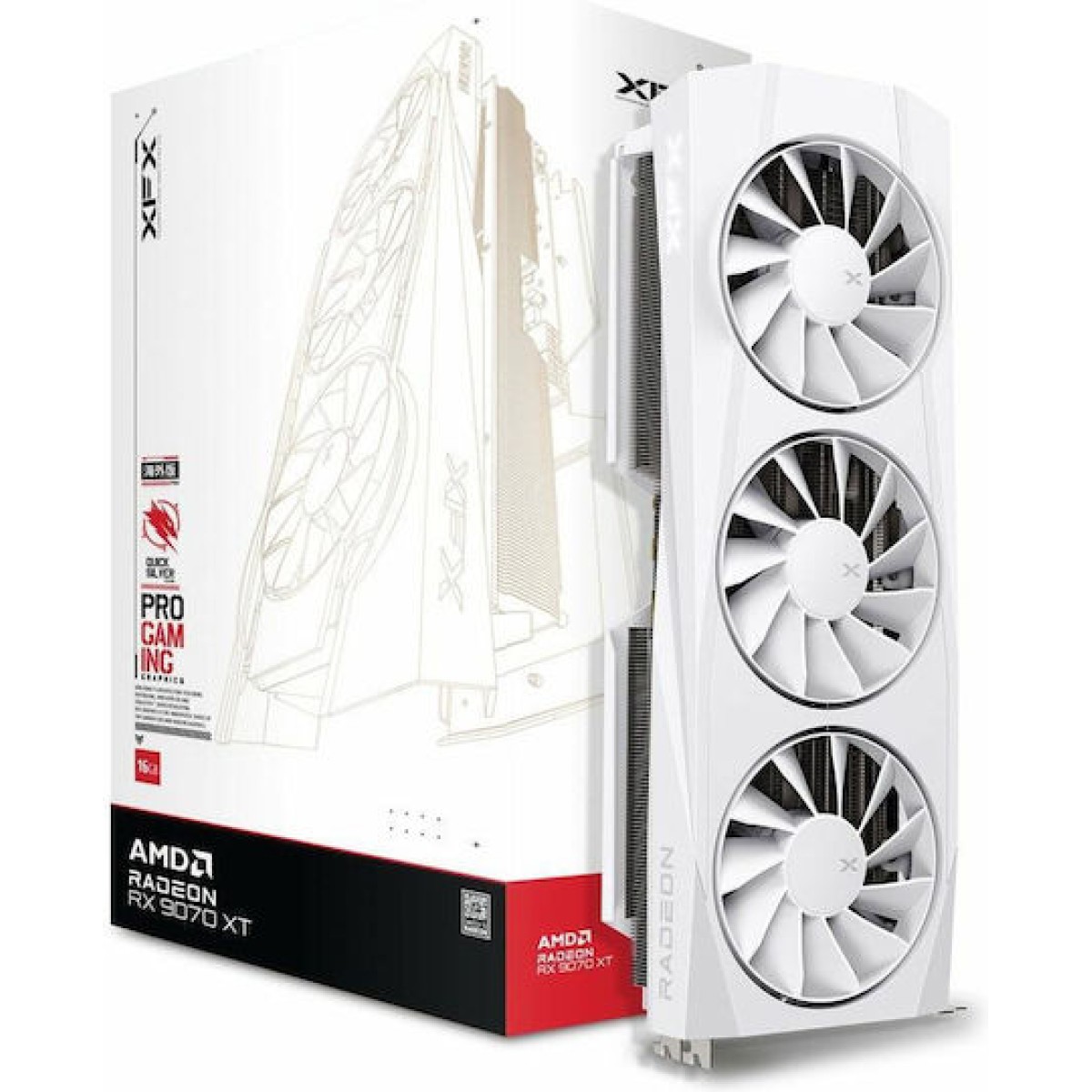 XFX Radeon RX 9070 XT 16GB GDDR6 Quicksilver White Κάρτα Γραφικών