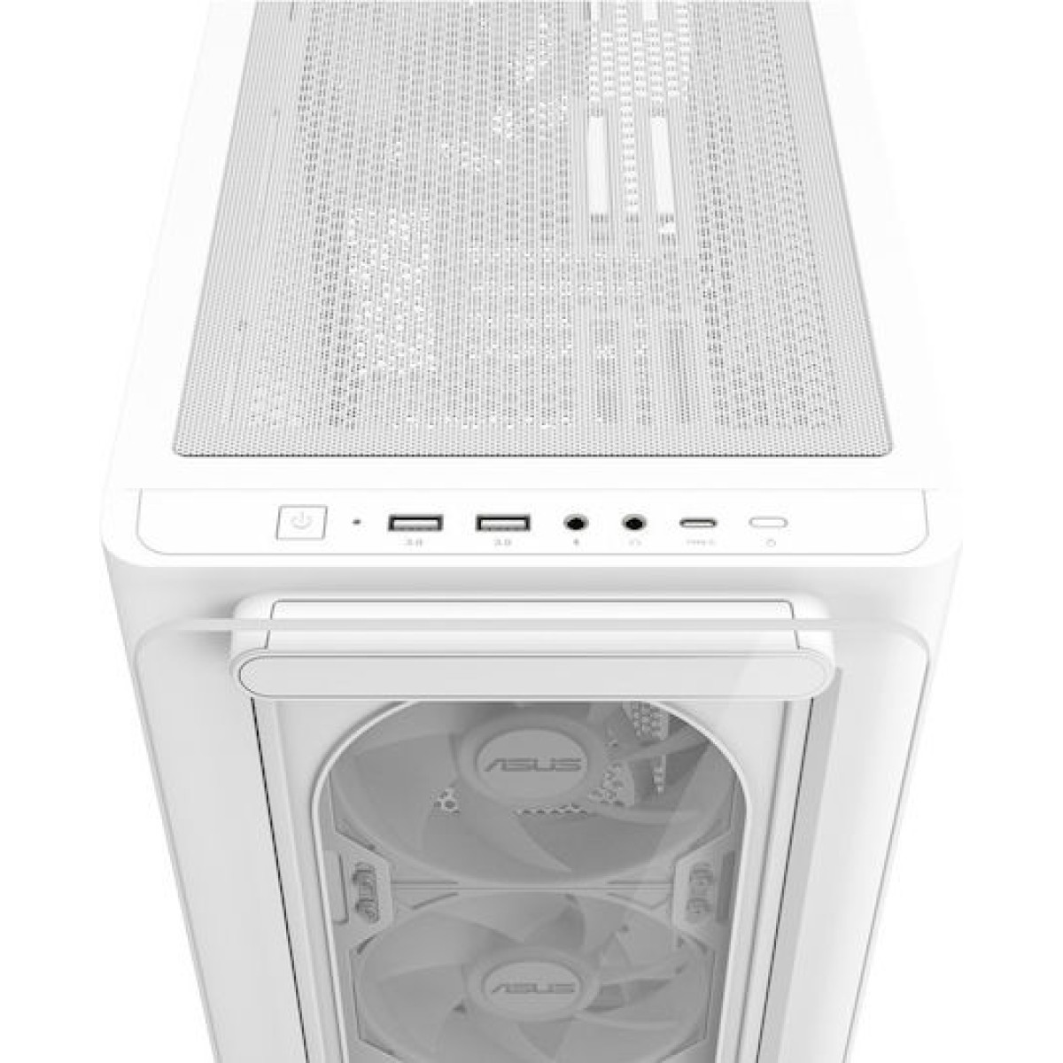 Asus A23 Plus Gaming Midi Tower Κουτί Υπολογιστή με Πλαϊνό Παράθυρο και RGB Φωτισμό Λευκό