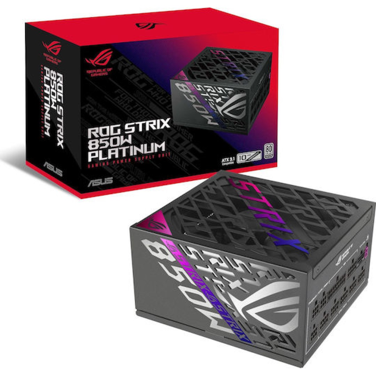 Asus Rog Strix Platinum 850W Μαύρο Τροφοδοτικό Υπολογιστή Full Modular 80 Plus Platinum