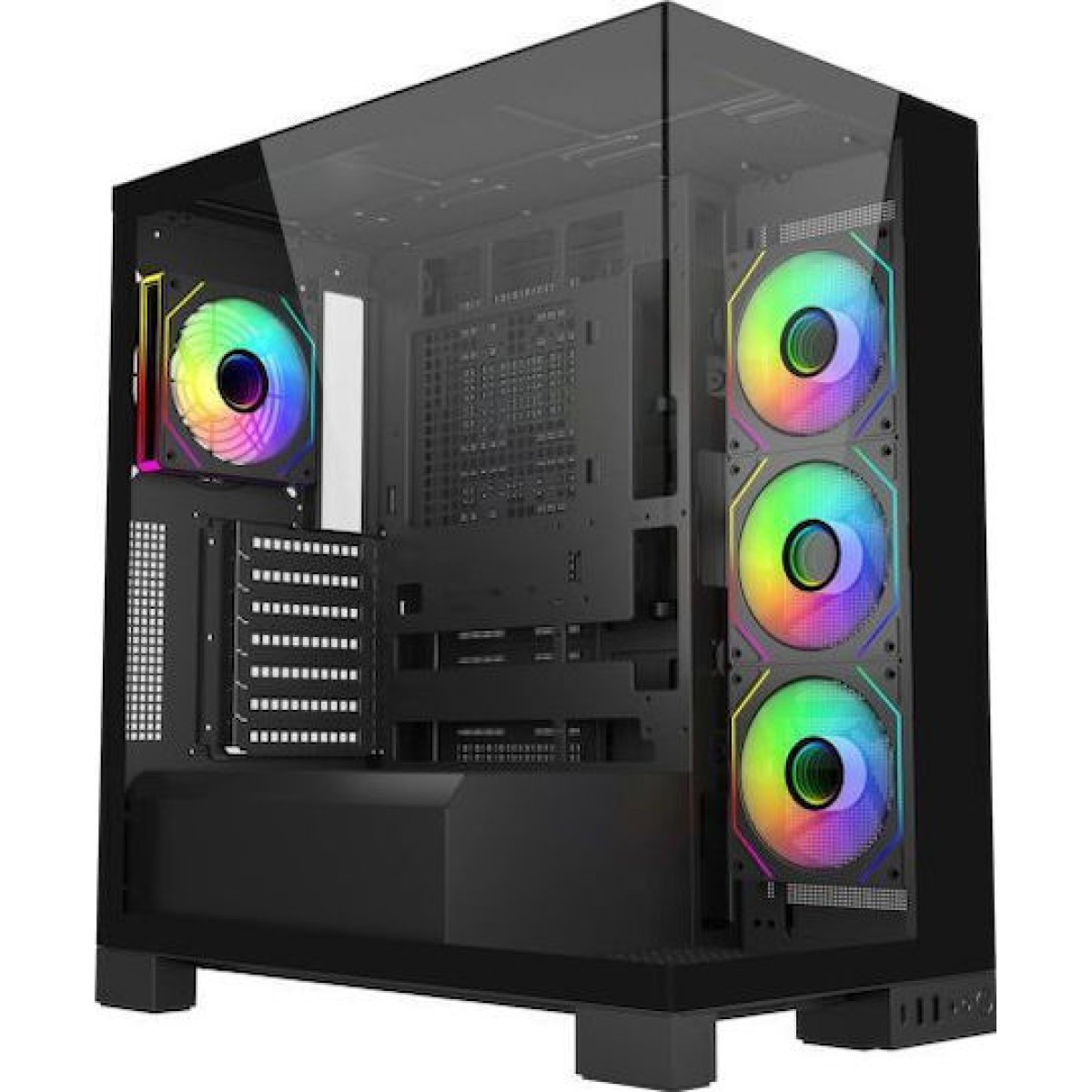 FSP/Fortron M540 Gaming Midi Tower Κουτί Υπολογιστή με Πλαϊνό Παράθυρο και RGB Φωτισμό Μαύρο