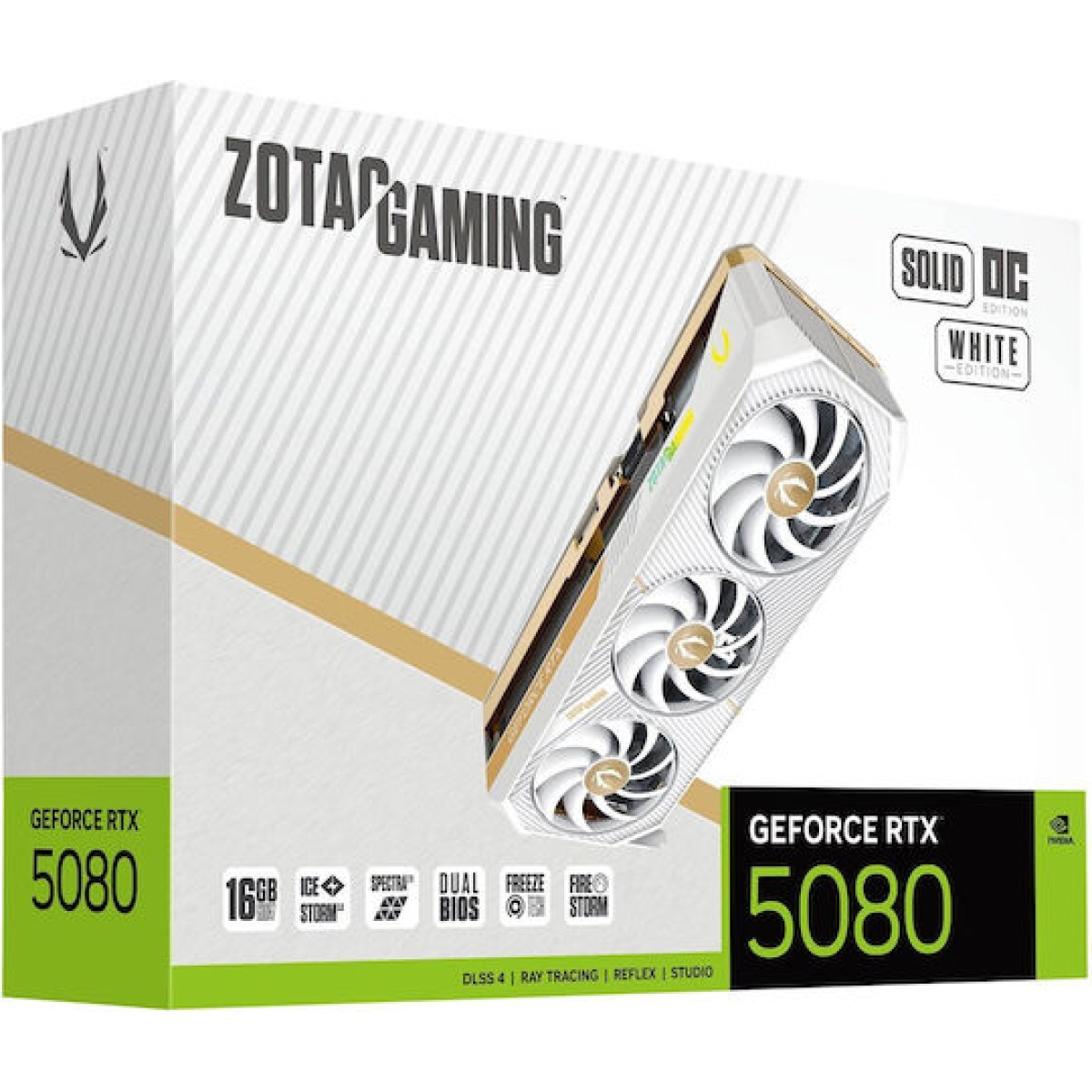 Zotac GeForce RTX 5080 16GB GDDR7 Solid OC White Κάρτα Γραφικών