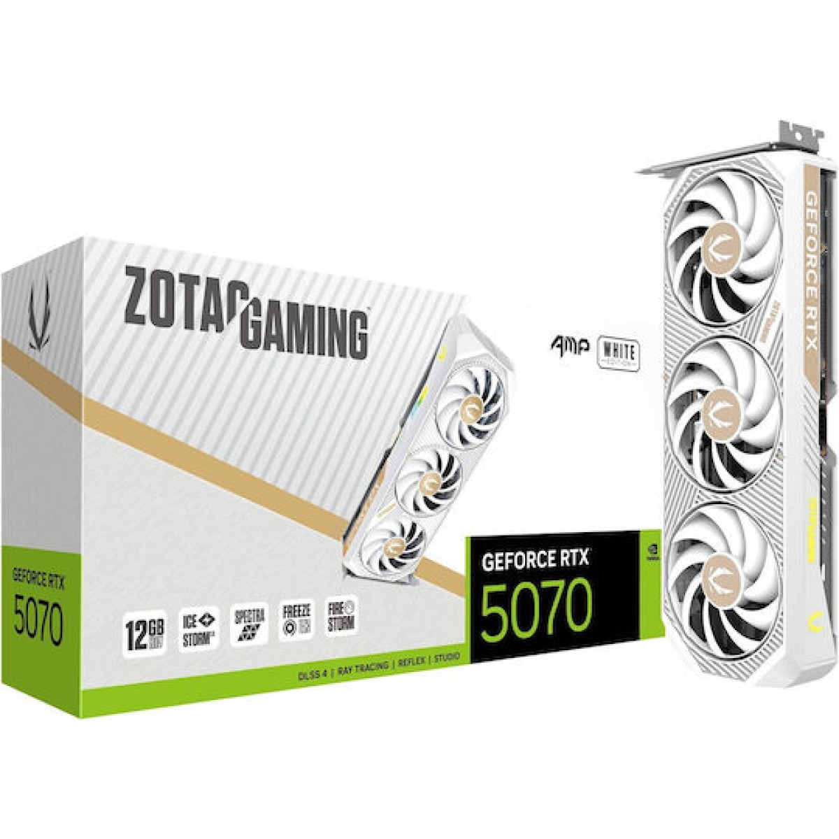 Zotac GeForce RTX 5070 12GB GDDR7 AMP White Edition Κάρτα Γραφικών