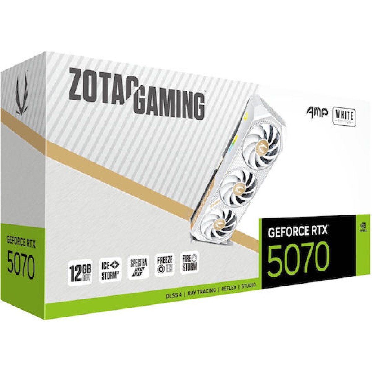 Zotac GeForce RTX 5070 12GB GDDR7 AMP White Edition Κάρτα Γραφικών