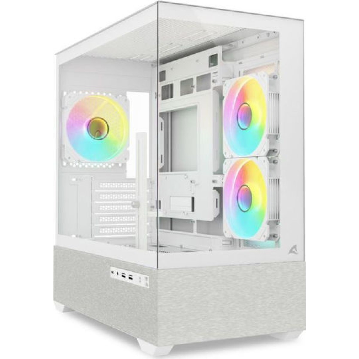 Sharkoon MK7 ARGB Gaming Mini Tower Κουτί Υπολογιστή με Πλαϊνό Παράθυρο Λευκό