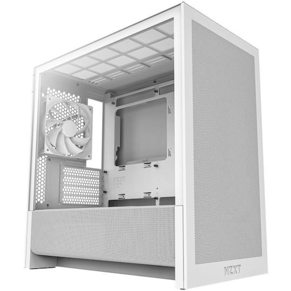 NZXT H3 Flow Midi Tower Κουτί Υπολογιστή με Πλαϊνό Παράθυρο Λευκό
