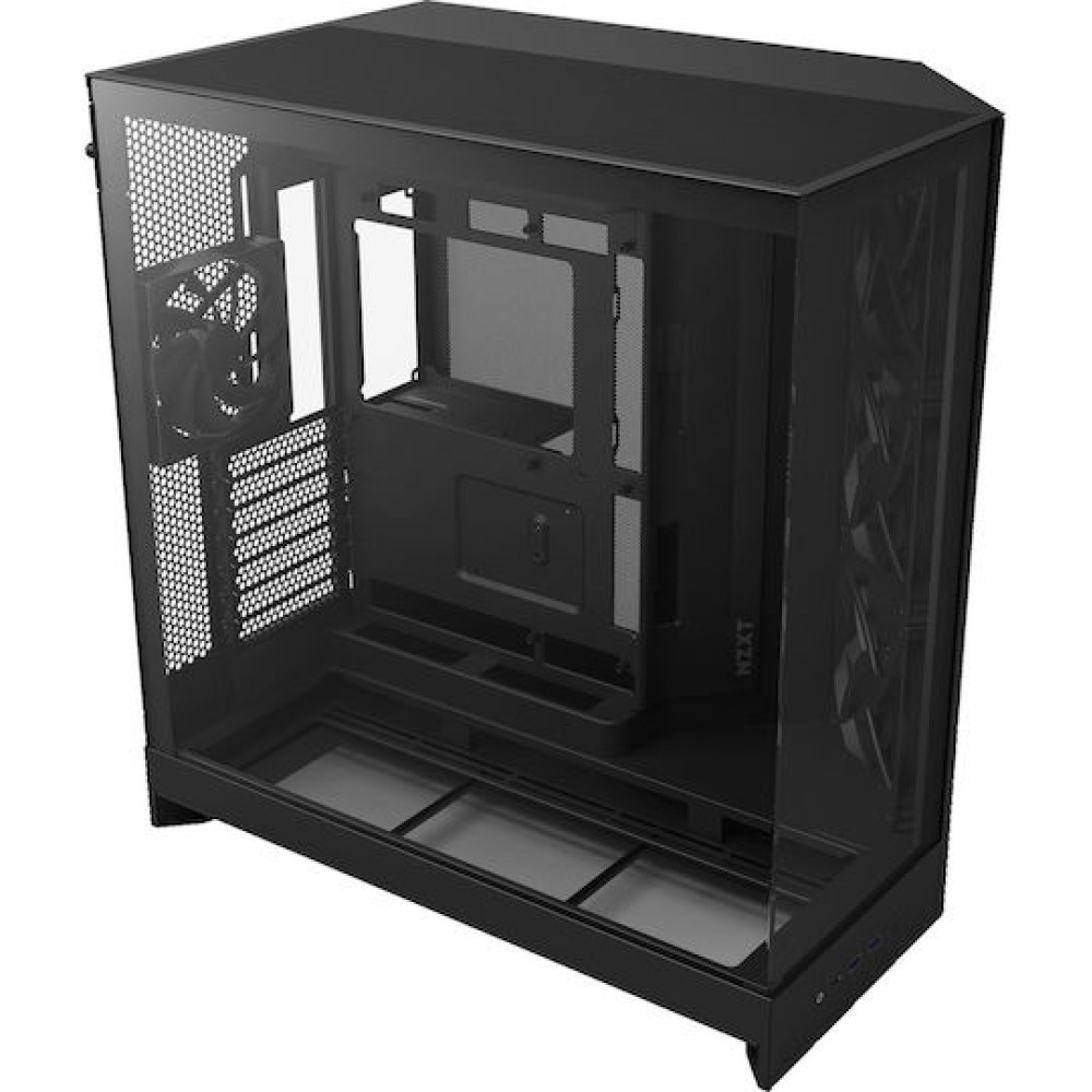 NZXT H9 Flow Midi Tower Κουτί Υπολογιστή με Πλαϊνό Παράθυρο Μαύρο