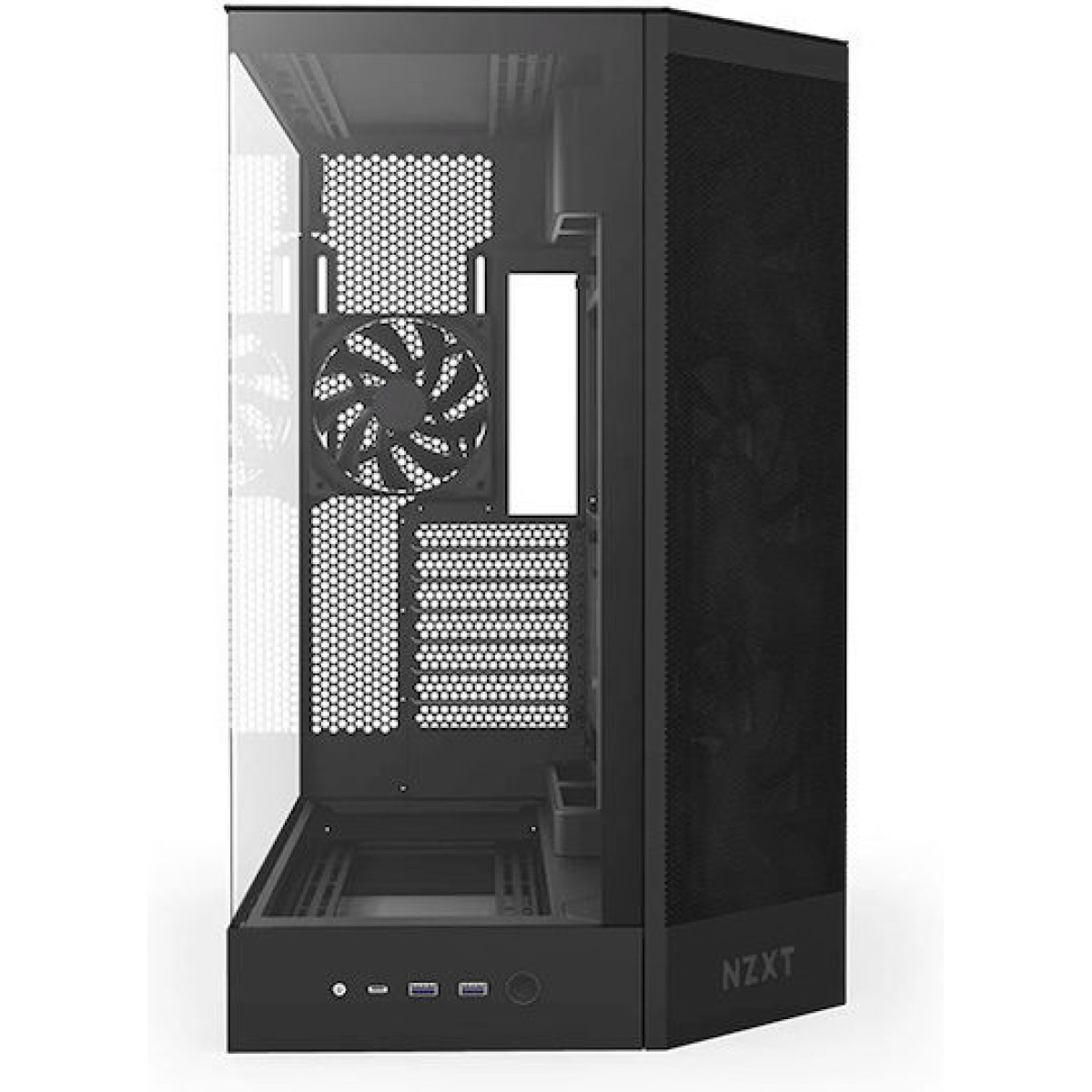 NZXT H9 Flow Midi Tower Κουτί Υπολογιστή με Πλαϊνό Παράθυρο Μαύρο