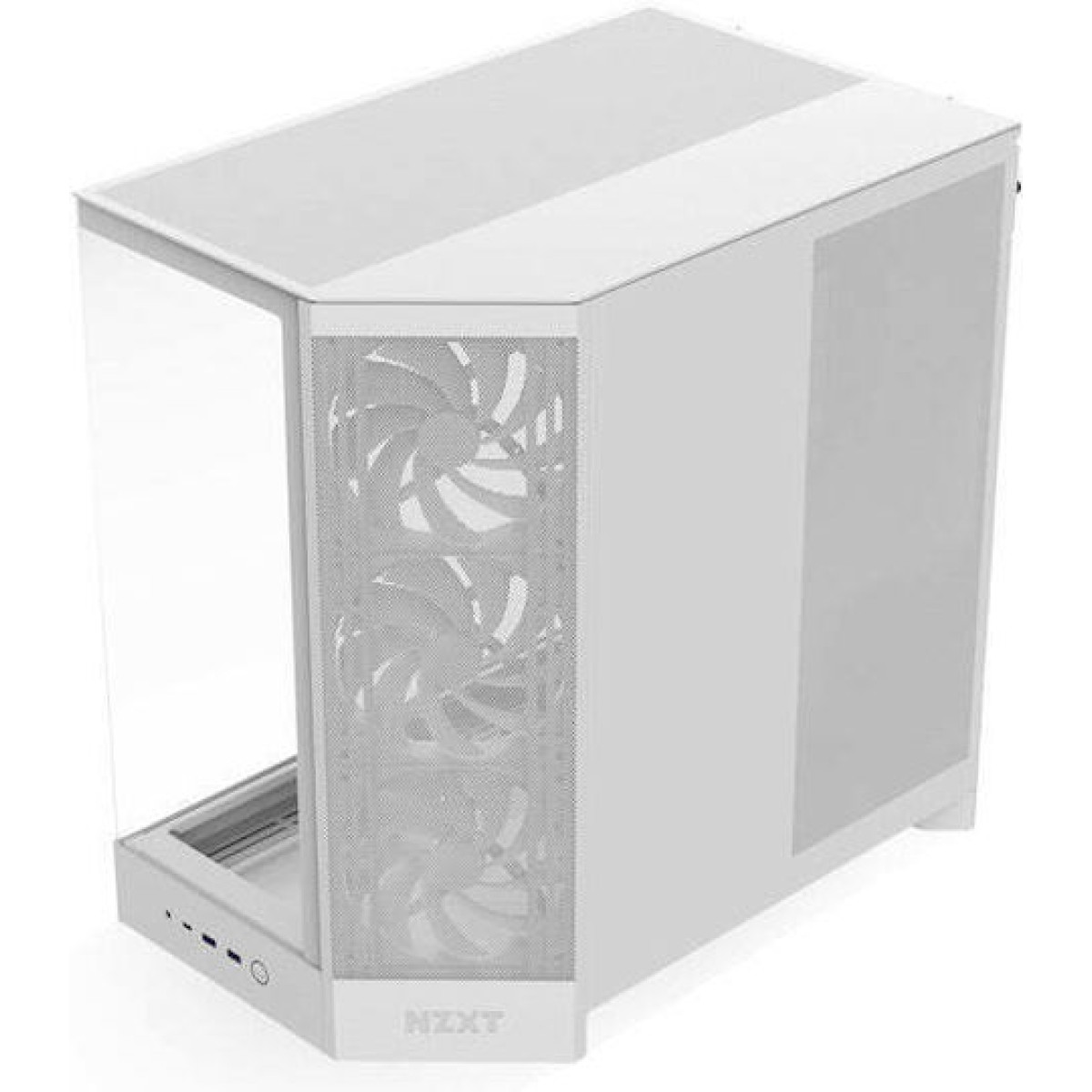NZXT H9 Flow Gaming Midi Tower Κουτί Υπολογιστή με Πλαϊνό Παράθυρο Λευκό