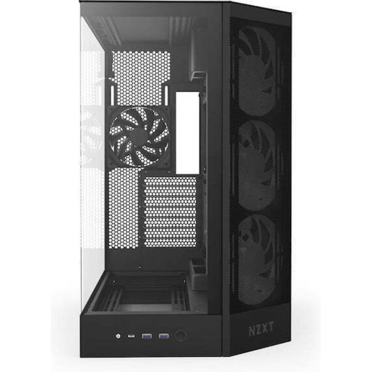 NZXT H9 Flow RGB Gaming Midi Tower Κουτί Υπολογιστή με Πλαϊνό Παράθυρο Μαύρο