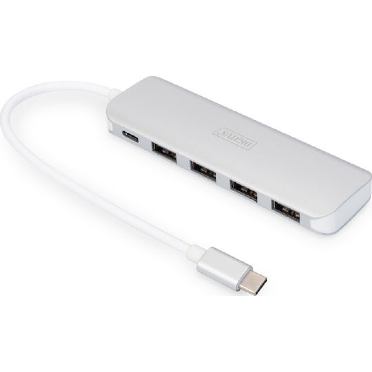 Digitus USB 3.0 Hub 5 Θυρών με σύνδεση USB-C & Θύρα Φόρτισης Ασημί