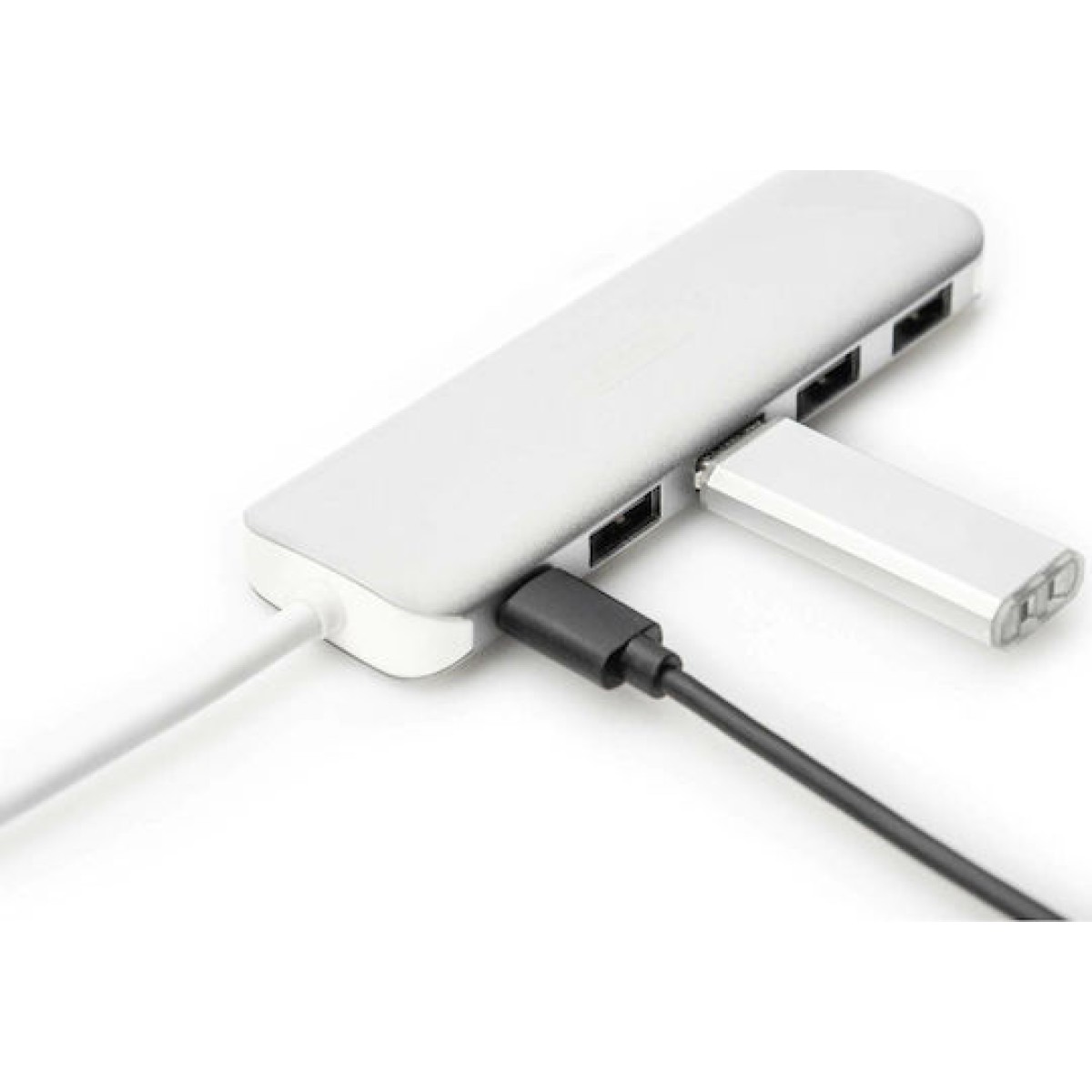 Digitus USB 3.0 Hub 5 Θυρών με σύνδεση USB-C & Θύρα Φόρτισης Ασημί