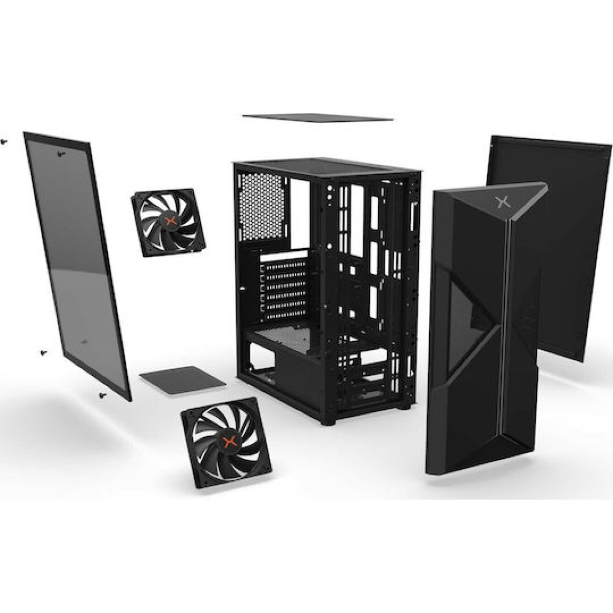 Krux Astral Gaming Midi Tower Κουτί Υπολογιστή με Πλαϊνό Παράθυρο και RGB Φωτισμό Μαύρο