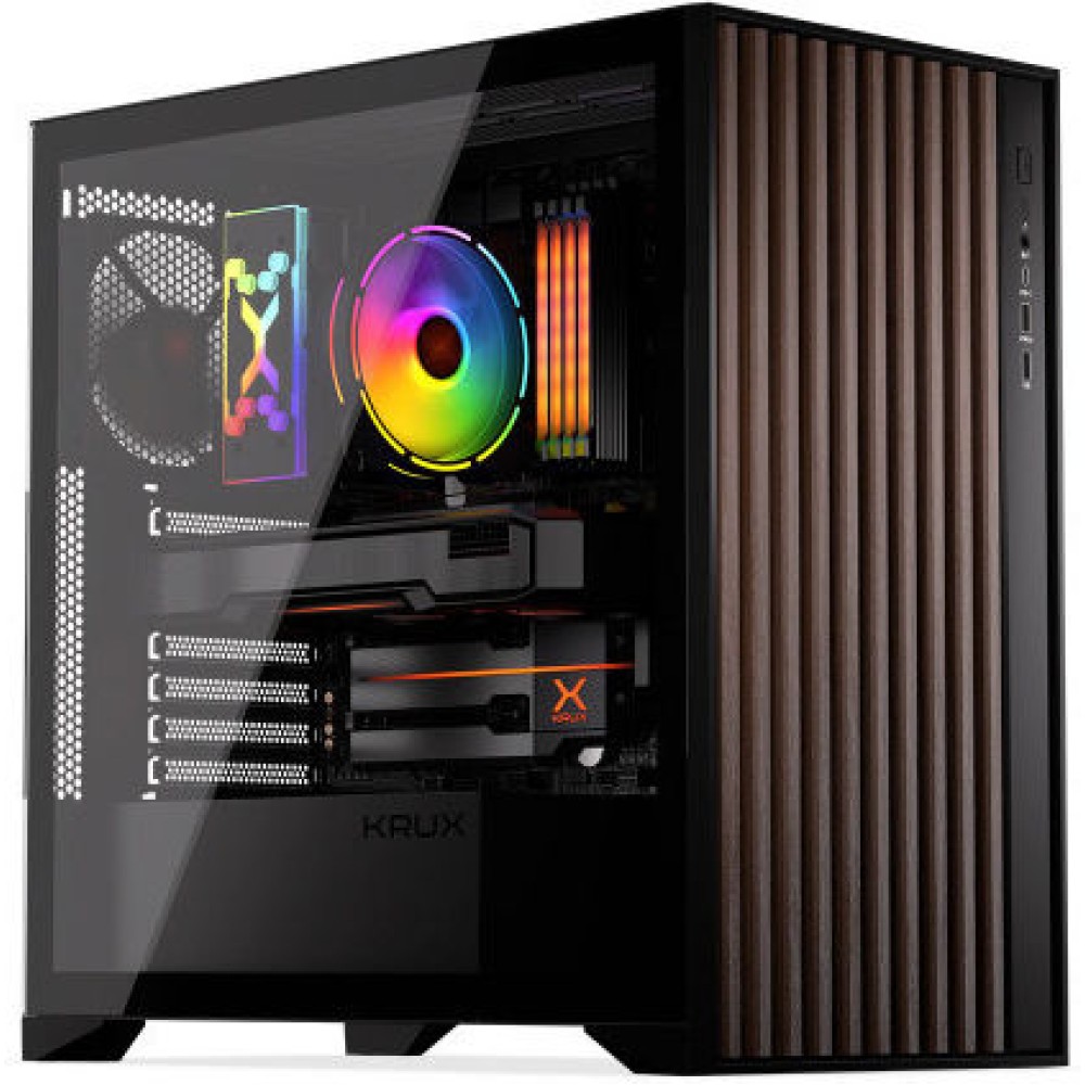 Krux Palum Midi Tower Κουτί Υπολογιστή με Πλαϊνό Παράθυρο Μαύρο