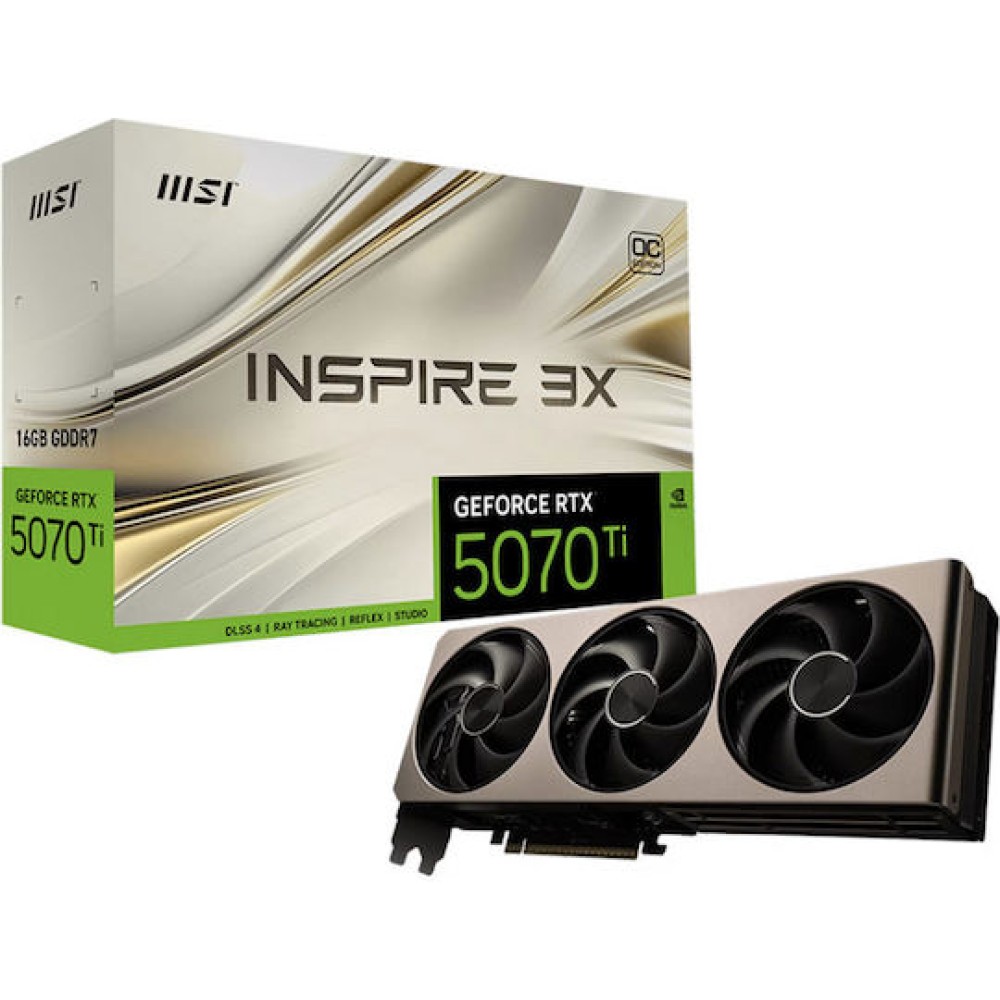 MSI GeForce RTX 5070 Ti 16GB GDDR7 Inspire 3X OC Κάρτα Γραφικών