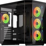Krux Empero Gaming Midi Tower Κουτί Υπολογιστή με Πλαϊνό Παράθυρο και ARGB Φωτισμό Μαύρο