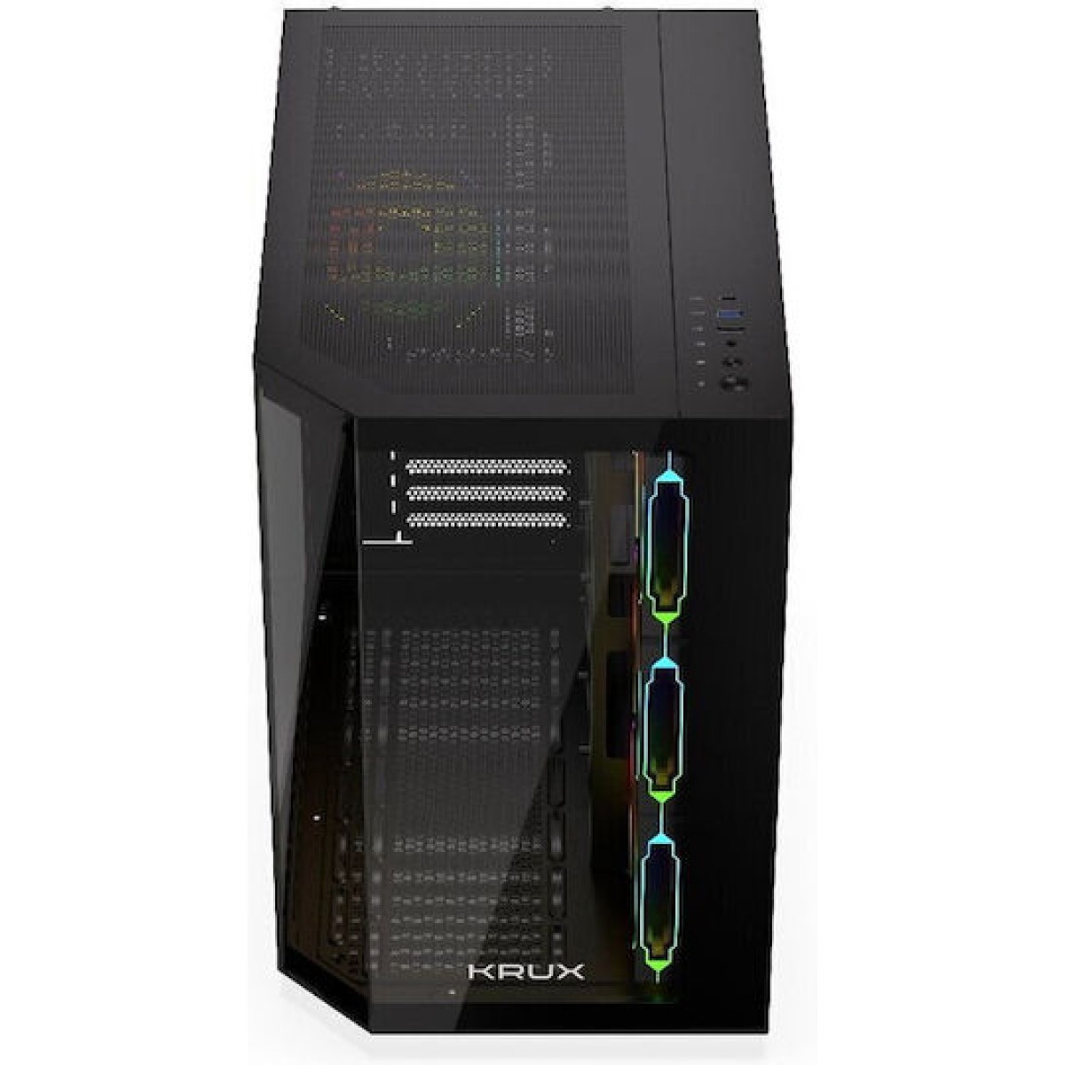 Krux Empero Gaming Midi Tower Κουτί Υπολογιστή με Πλαϊνό Παράθυρο και ARGB Φωτισμό Μαύρο