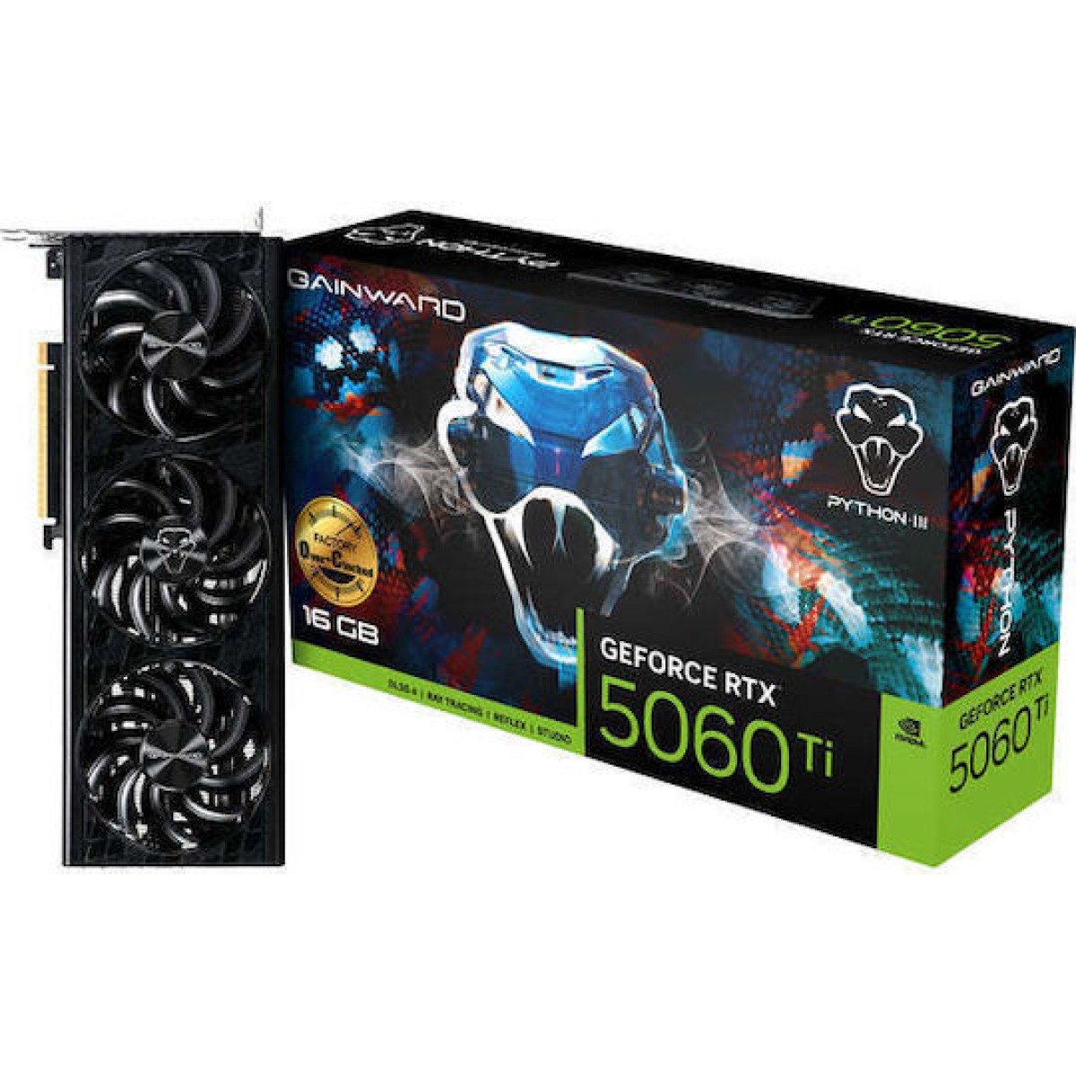 Gainward GeForce RTX 5060 Ti 16GB GDDR7 Python III OC Κάρτα Γραφικών