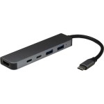 Inter-Tech USB 3.2 Hub 5 Θυρών με σύνδεση USB-C Γκρι