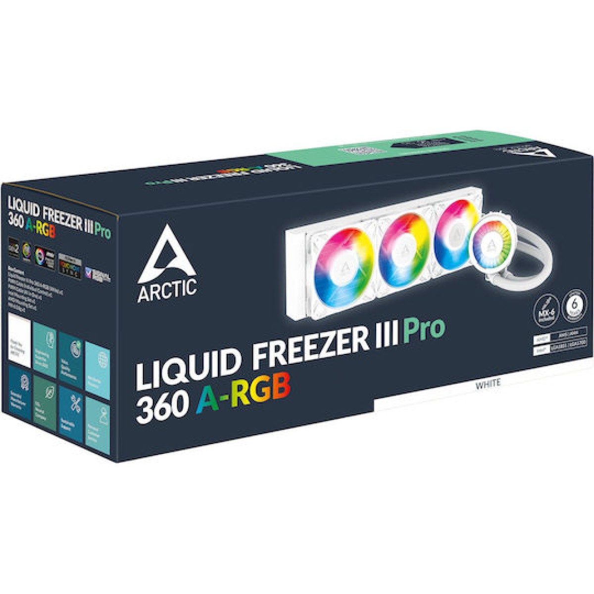 Arctic Liquid Freezer III Pro 360 A-RGB Υδρόψυξη Επεξεργαστή Τριπλού Ανεμιστήρα 120mm για Socket AM4/AM5/1700 Λευκή